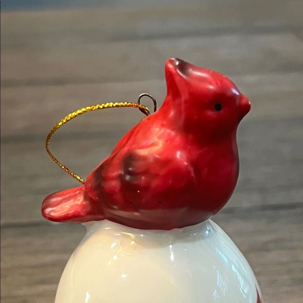 Festive Red Cardinal Holiday Ornament/Bell - Picture 8 of 16